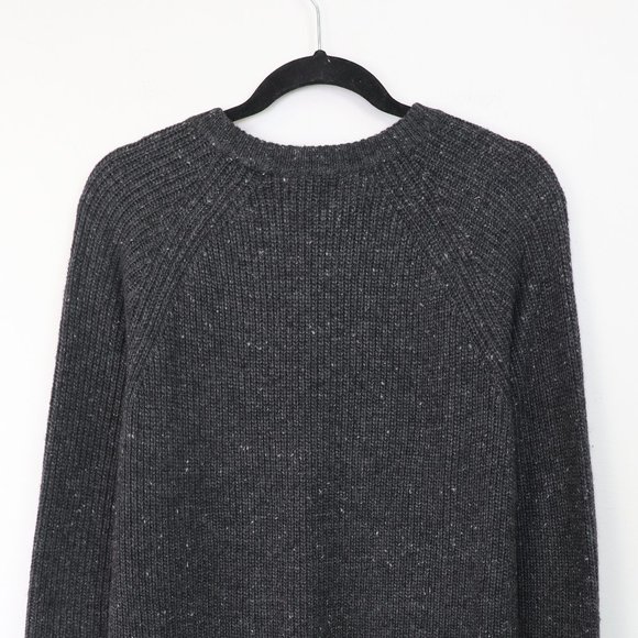 Madewell Curved Hem Sweater Dress Donegal Thunder Heather Gray Size Medium - Picture 7 of 9